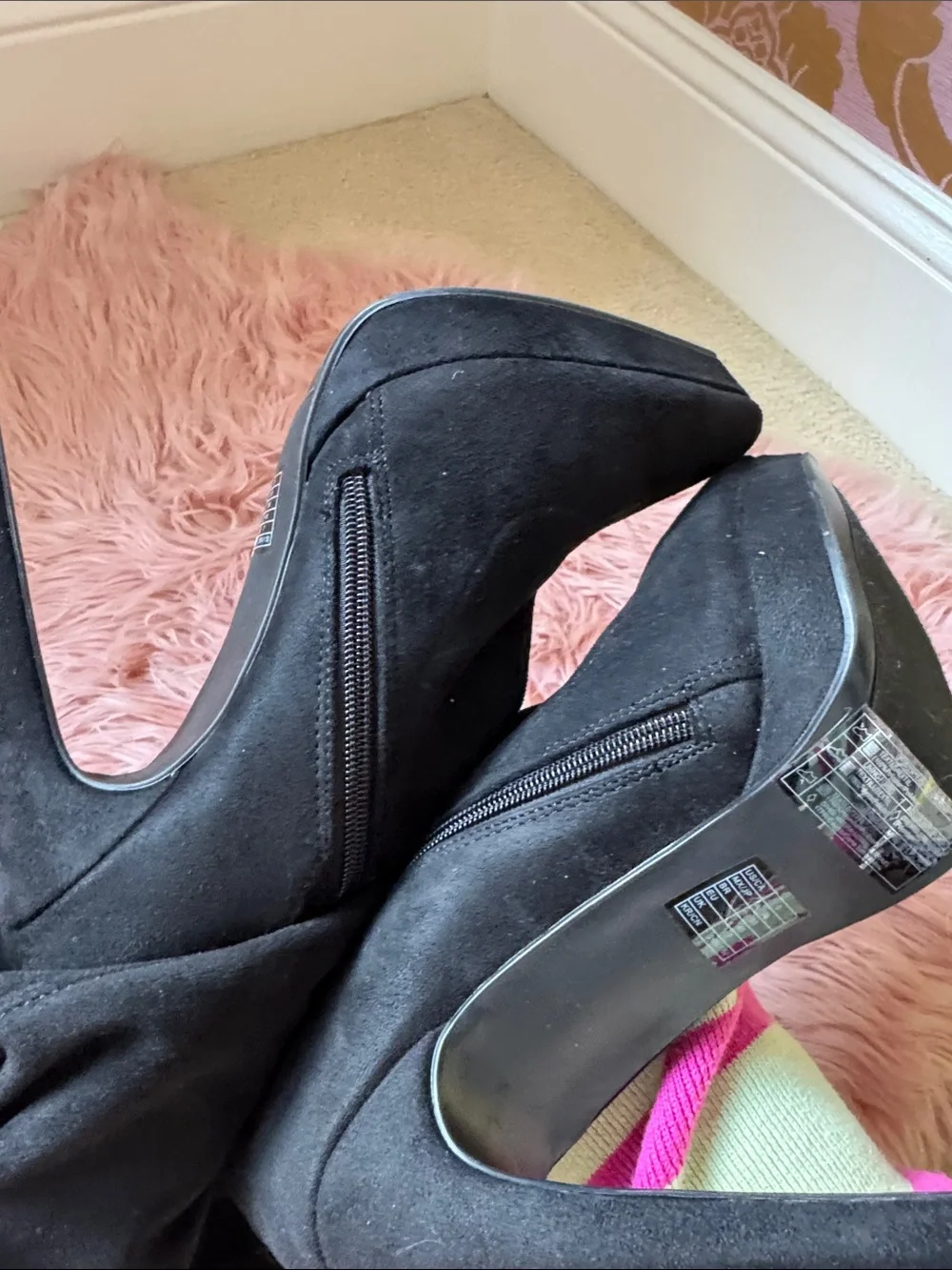 Forever 21 Black Over-the-Knee Platform Stiletto Boots